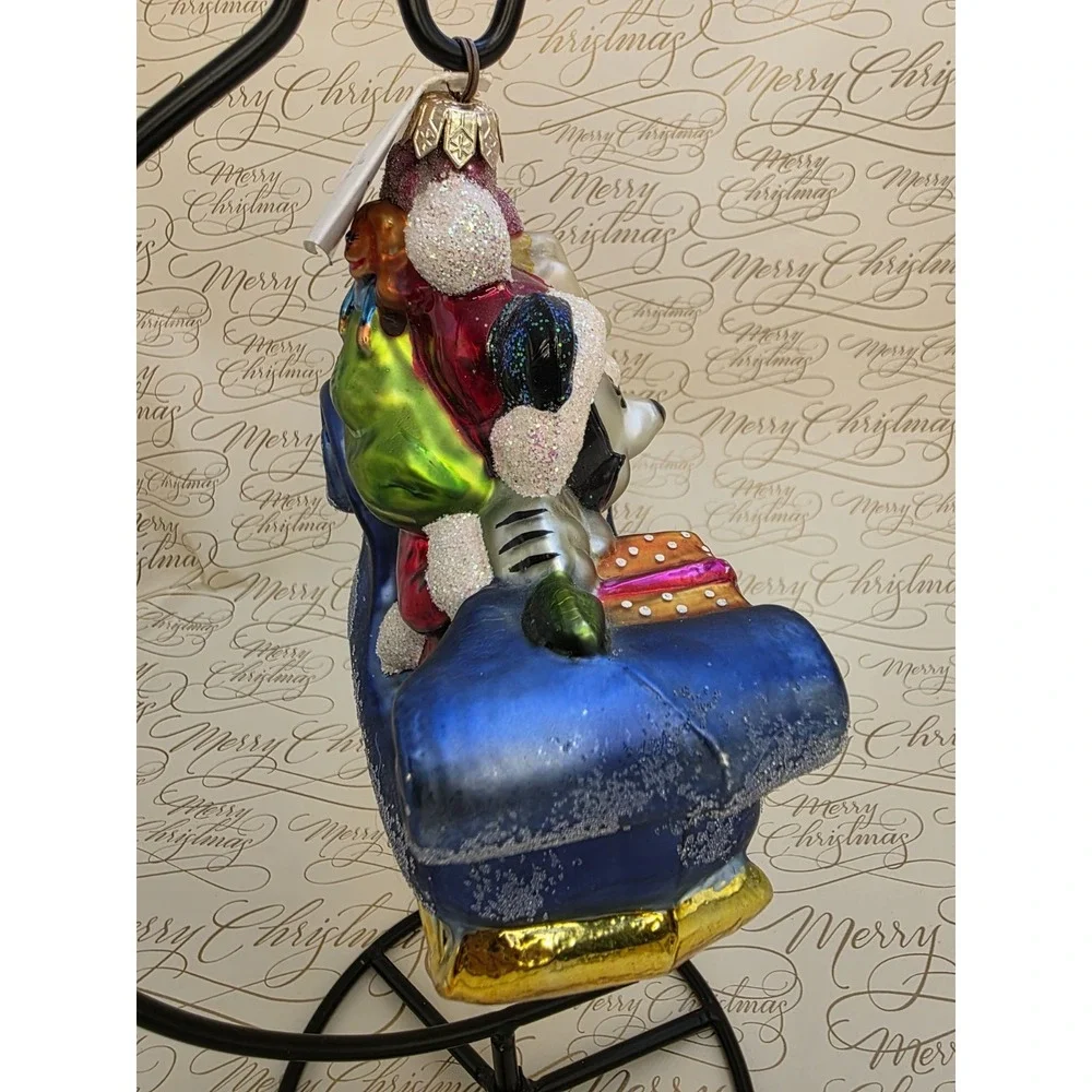 1997 Christopher Radko Disney Mickey's Sleigh Ride Roger's Gardens Exclusive